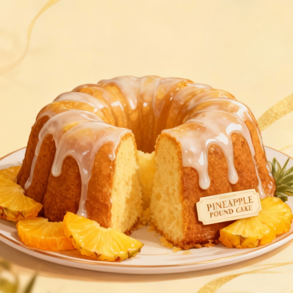 Pineapple Pound Cake tropical and bright